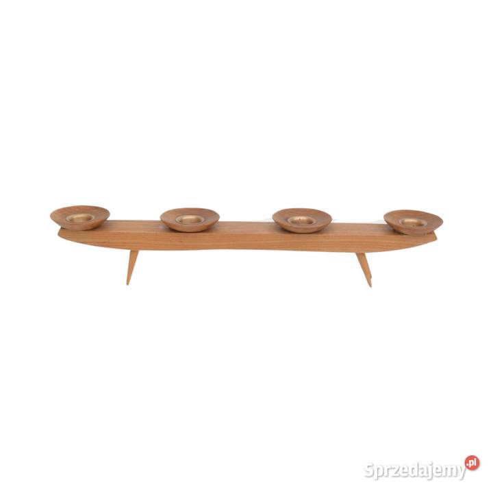 Jesionowy świecznik na małe świece Niemcy lata Warszawa