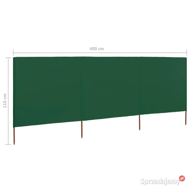 Parawan 3skrzydłowy z tkaniny 400x80 zielony Warszawa