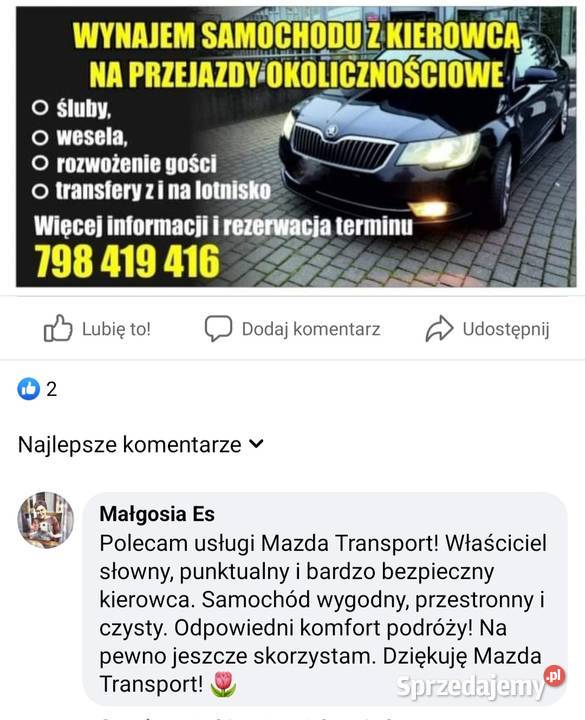 Auto do wynajęcia z kierowcą Włocławek