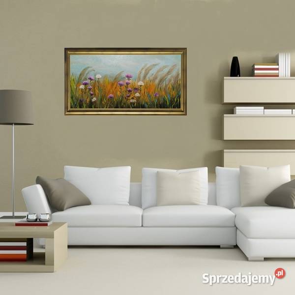 Obraz olejny Łączka z ostami