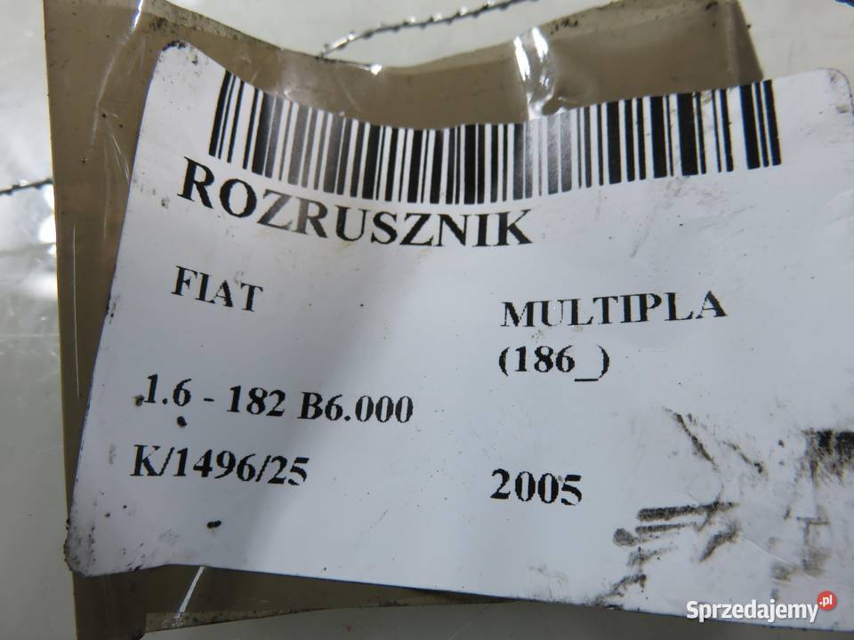 ROZRUSZNIK FIAT MULTIPLA 186 16 182 B6000 S3060 Układ elektryczny silnika małopolskie