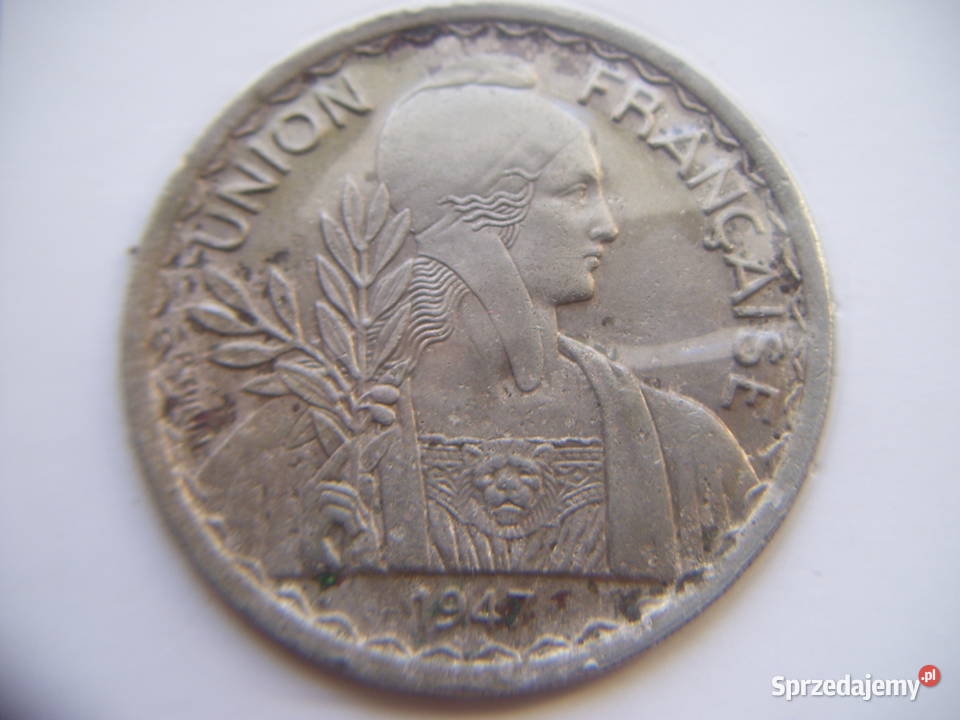 Stare monety 1 piastr 1947 Indie Francuskie Numizmatyka Lesko