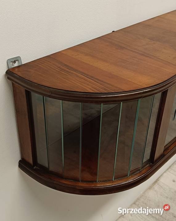 witrynka półka wisząca Art deco fornir orzech Radomsko