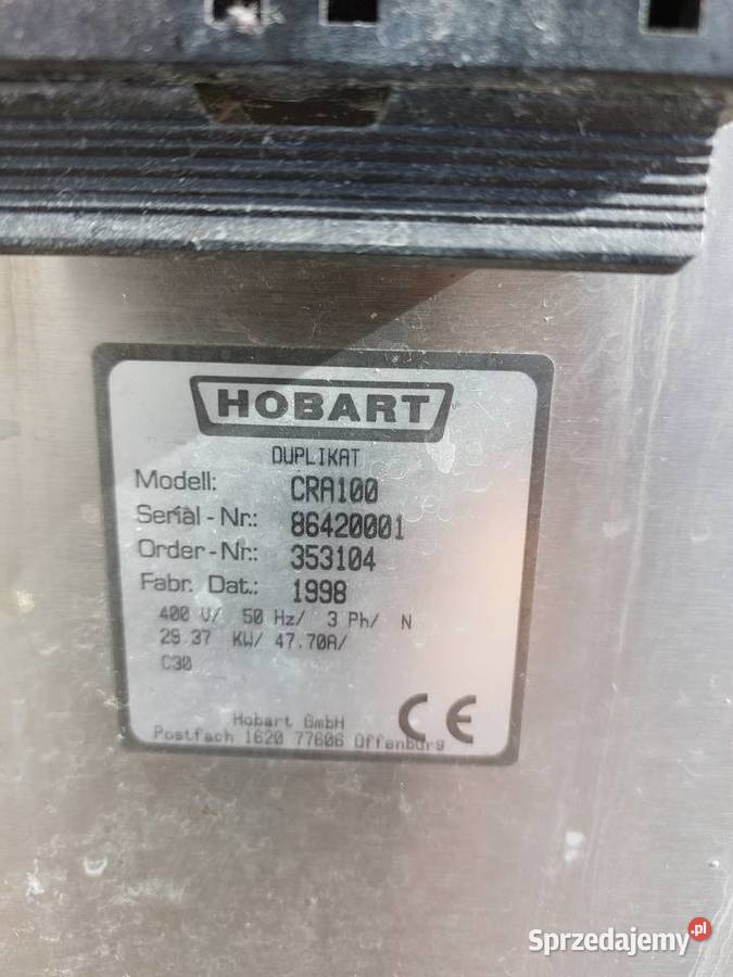 Zmywarka Myjka tunelowa HOBART CRA100 Meiko Gorzów Wielkopolski