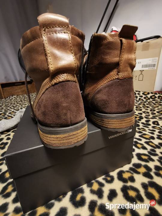 Ładne Lekkie Trapery kostkę DENIM 43 Skóra Łask