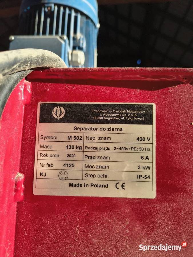Separator ziarna POM Augustów M502 nowy POM Augustów Glinica sprzedam