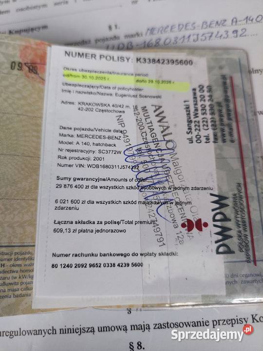 Mercedes 147km Klasa A Częstochowa sprzedam
