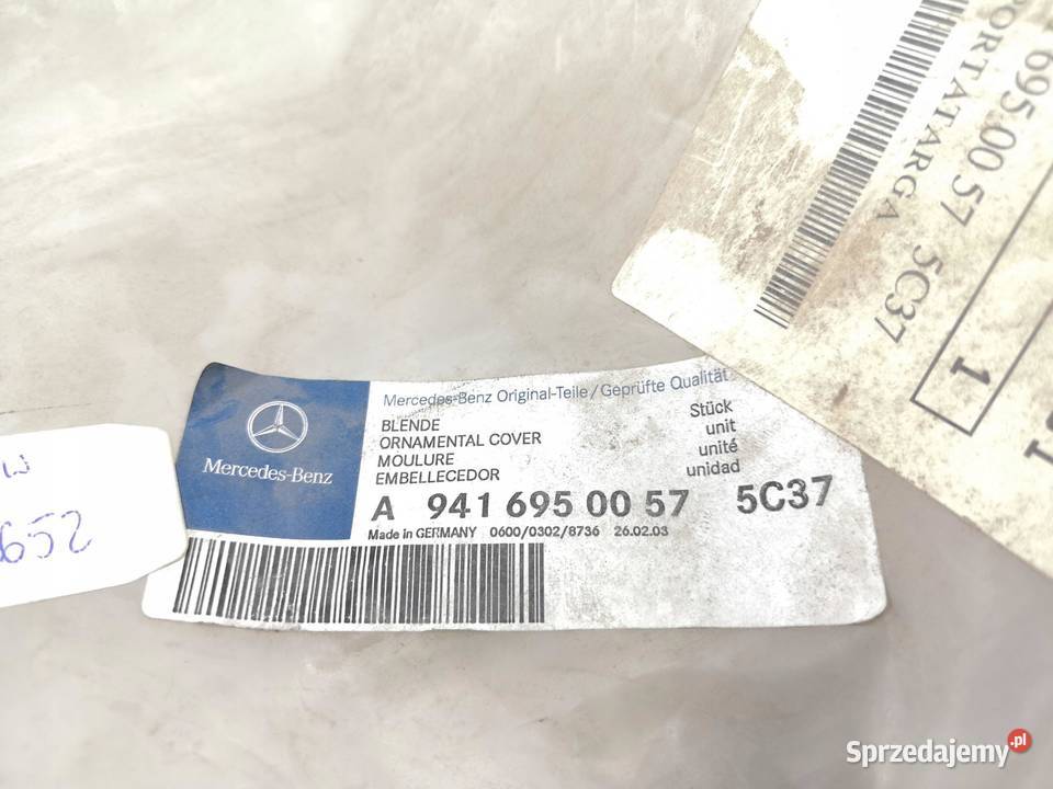 PLASTIK OSŁONA KONSOLI MERCEDES ACTROS 942 NOWA
