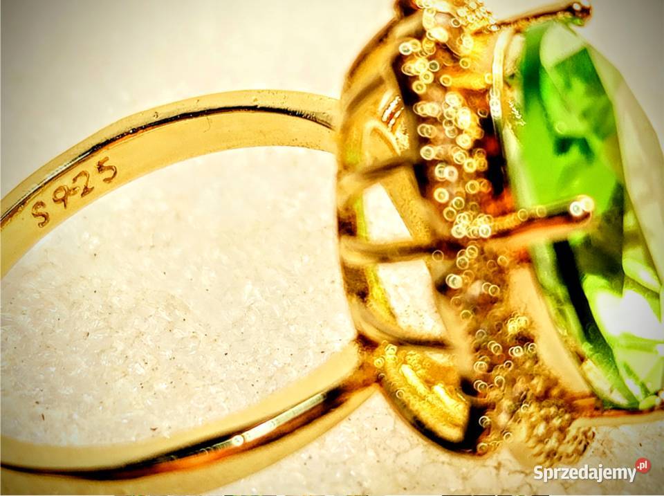 Piękny Złoty Niepowtarzalny Pierścionek z Poraj