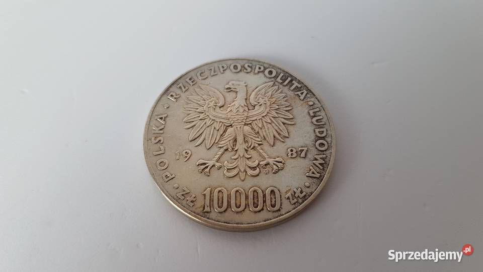 10 000 Papież Jan Paweł II 1987 Ag 750 srebro śląskie Dąbrowa Górnicza