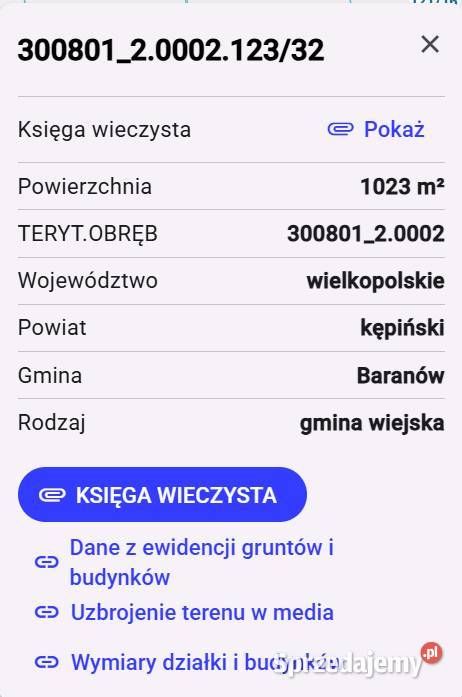 Działka budowlana uzbrojona w Donaborowie na Sprzedaż Nieruchomości