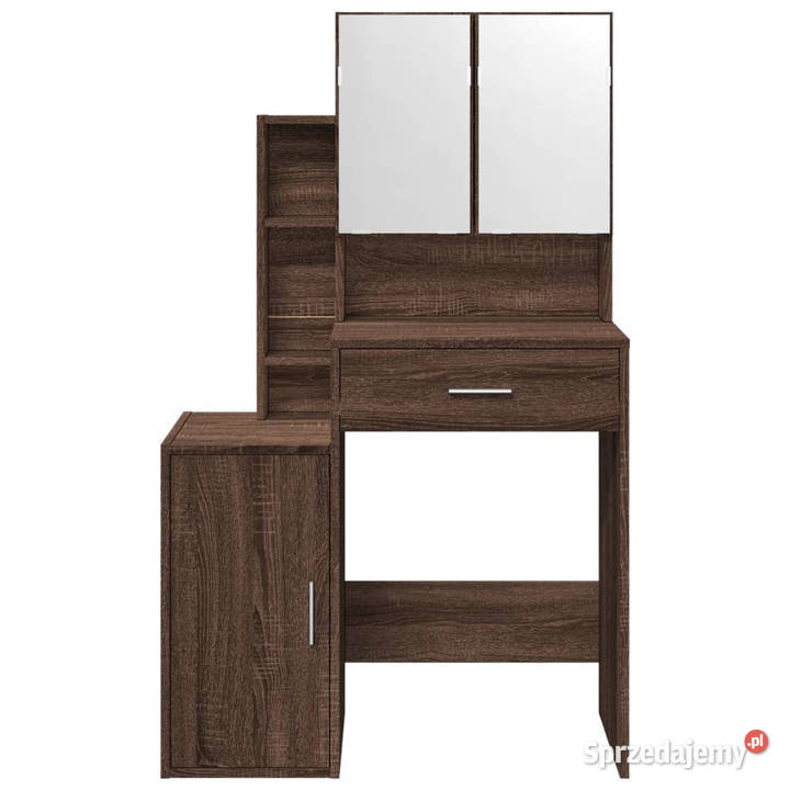 Toaletka z szafką brązowy dąb 80x35x132 WM848240