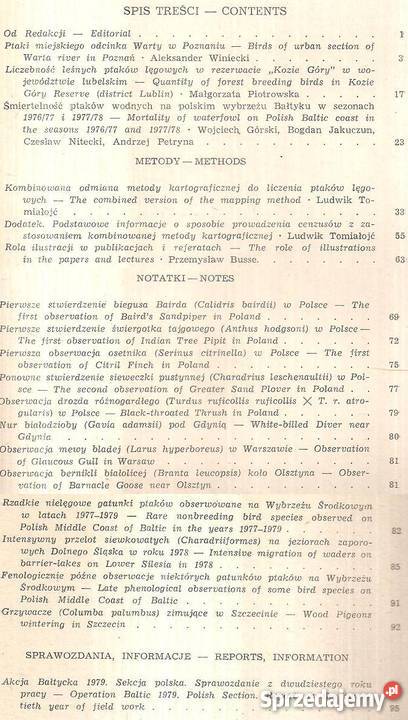 NOTATKI ORNITOLOGICZNE 1980 TOM XXI ZESZYT 14 Rok wydania 1980 mazowieckie