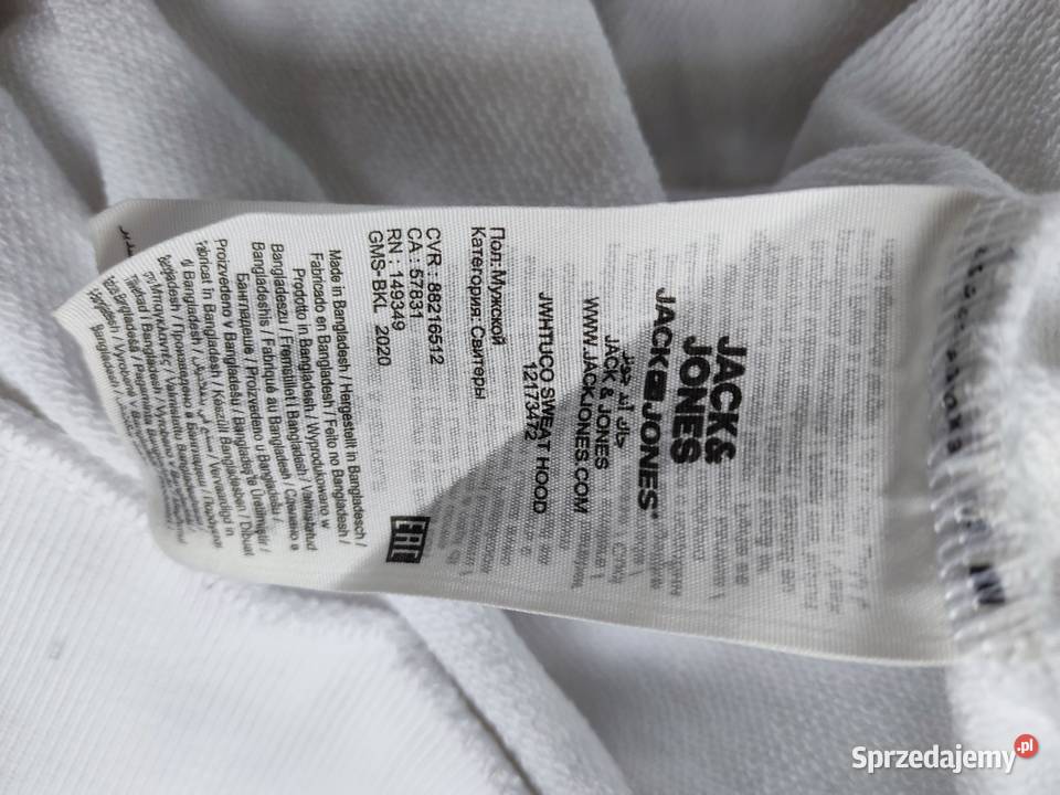 Bluza z kapturem Jack Jones biała Głuchołazy