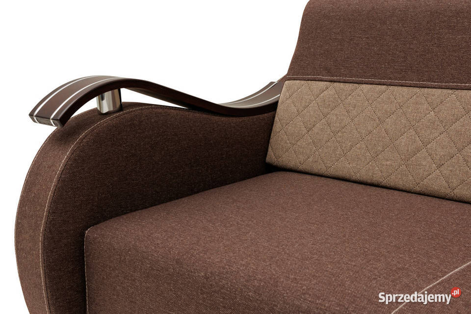 Kanapa Tapicerowana Brązowa z Bokami KAROL 2