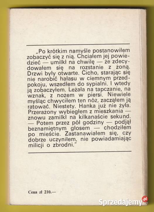 KIEDY KOŃCZY SIĘ MIŁOŚĆ HENRYK KOZAK 1988 Rok wydania 1988 Łódź sprzedam
