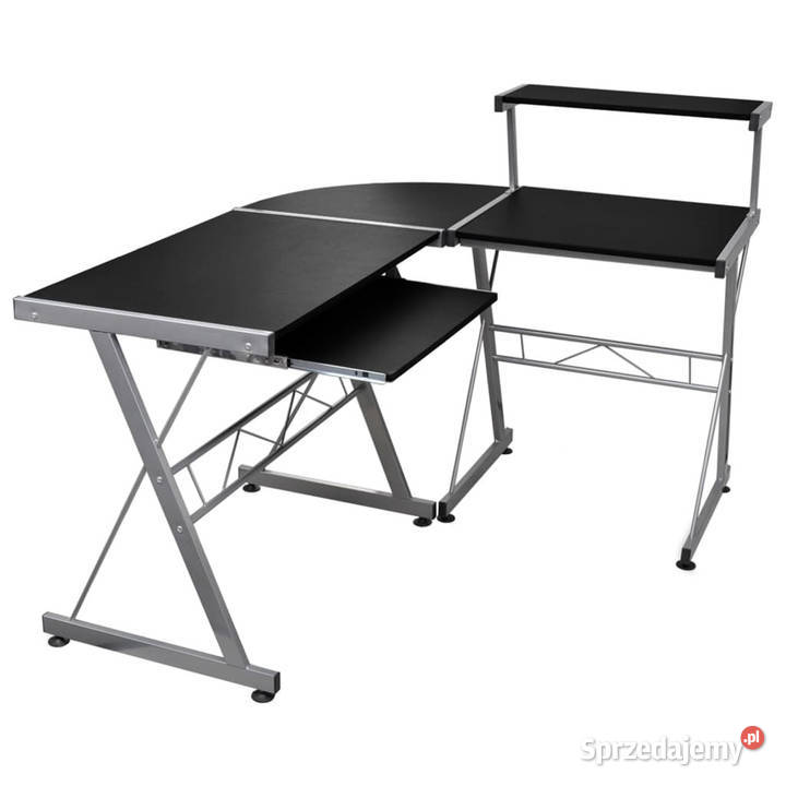 Narożne biurko komputerowe czarne 132x112x99 sprzedam