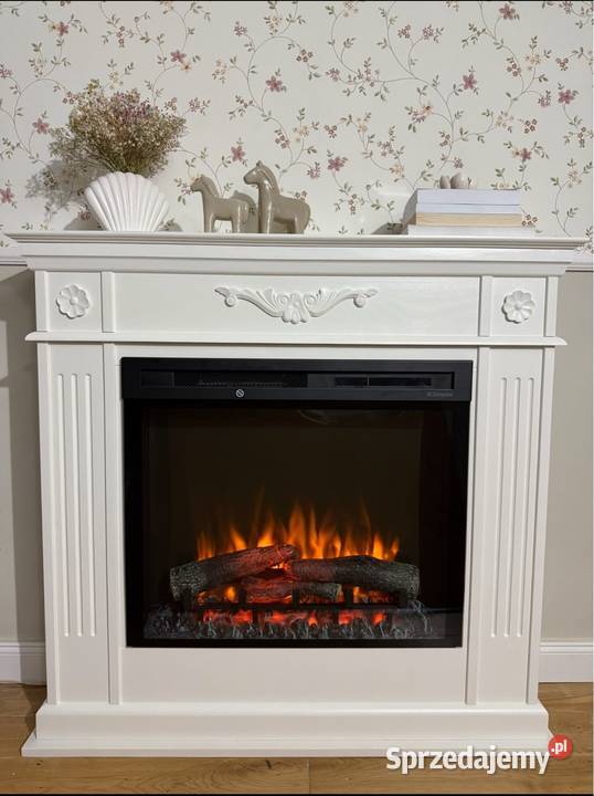 Kominek Vintage Love drewniany rękodzieło wkład