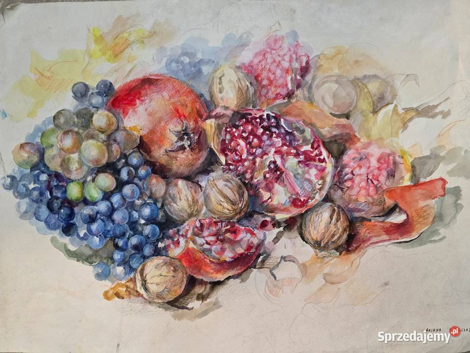 Akwarele oryginalne kwiaty różny rozmiar Warszawa