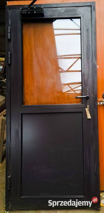 Drzwi aluminiowe 2m x09m brąz z samodomykaczem Sosnowiec