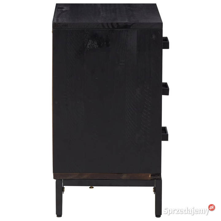 Szafka nocna czarna 40x30x55 drewno sosnowe z Warszawa