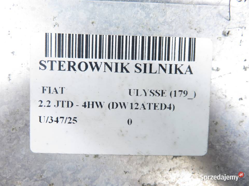 STEROWNIK FIAT ULYSSE 22 JTD 0281011033 osobowe