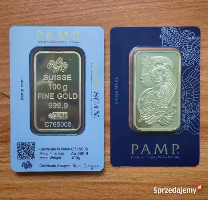 Sztabka złota replika 100gr Perth Mint Goła