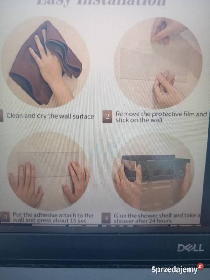 Koszyk prysznicowy WEKIS bez wiercenia ze stali Gaj