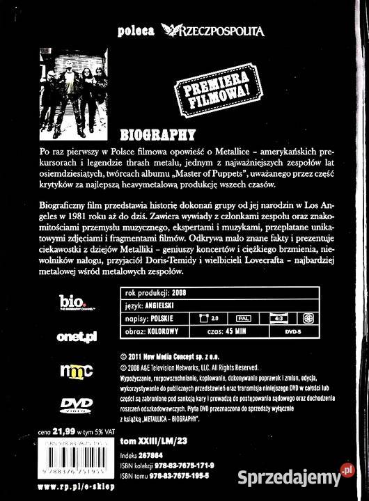 METALLICA BIOGRAPHY LEGENDY MUZYKI wielkopolskie Kalisz