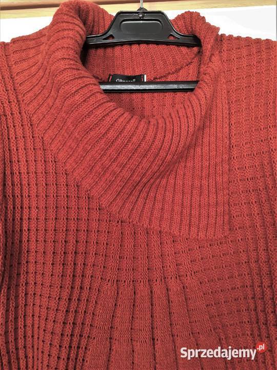 Sweter ceglasty Bez wzoru Swetry i golfy