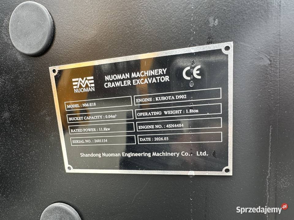 Minikoparka Kubota D902 nowa gotowa Legionowo sprzedam