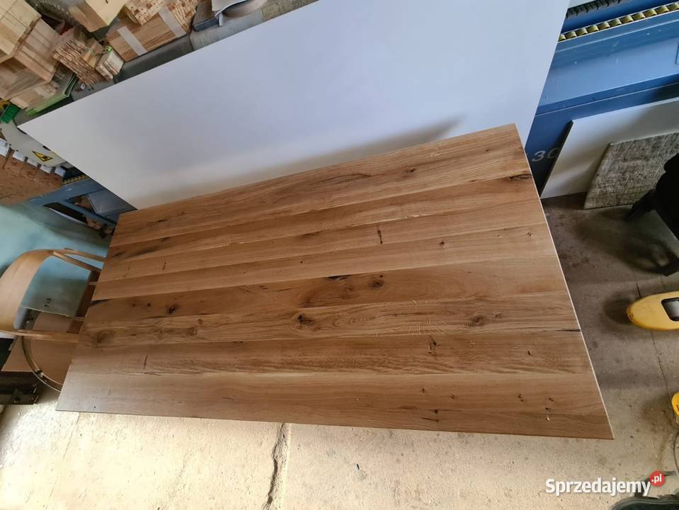 Stół dębowy 200x100 szczotkowany noga metalowa 200cm Luzino