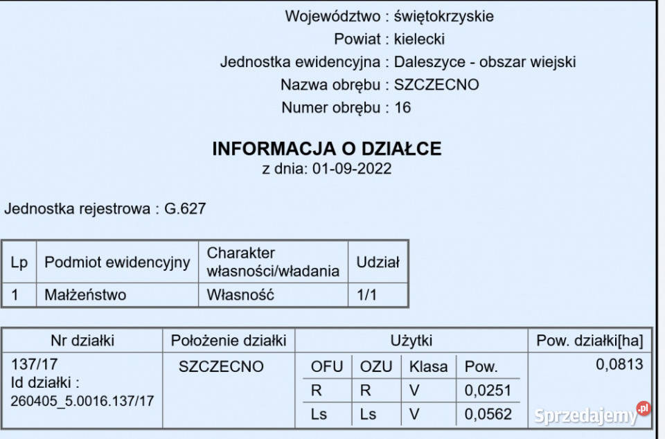 25 Kielc uzbrojona w otoczeniu lasów Szczecno sprzedam