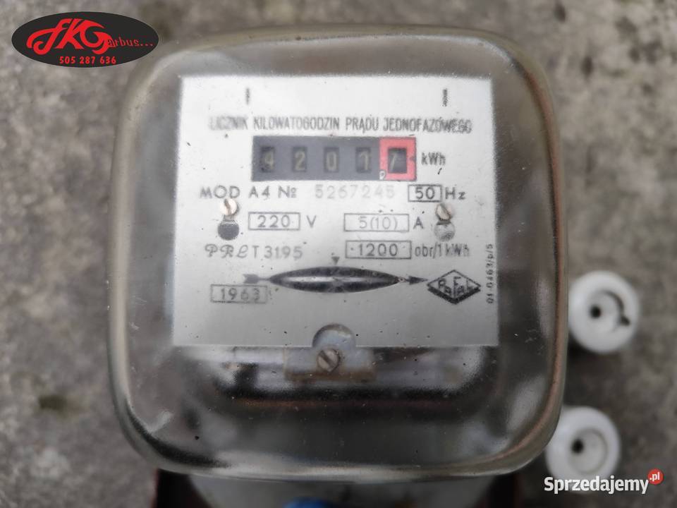 Pamiątki PRL zabytkowy polski licznik prądu Konstancin-Jeziorna