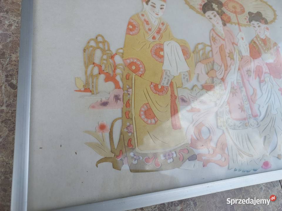 86 Stary chiński obrazek papier wycinanki