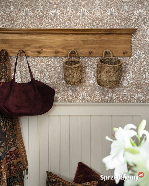 Woskowana półka z wieszakami do przedpokoju COS 22cm