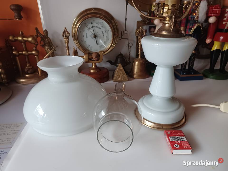 Lampa stołowa Mosiądz szkło Poznań sprzedam