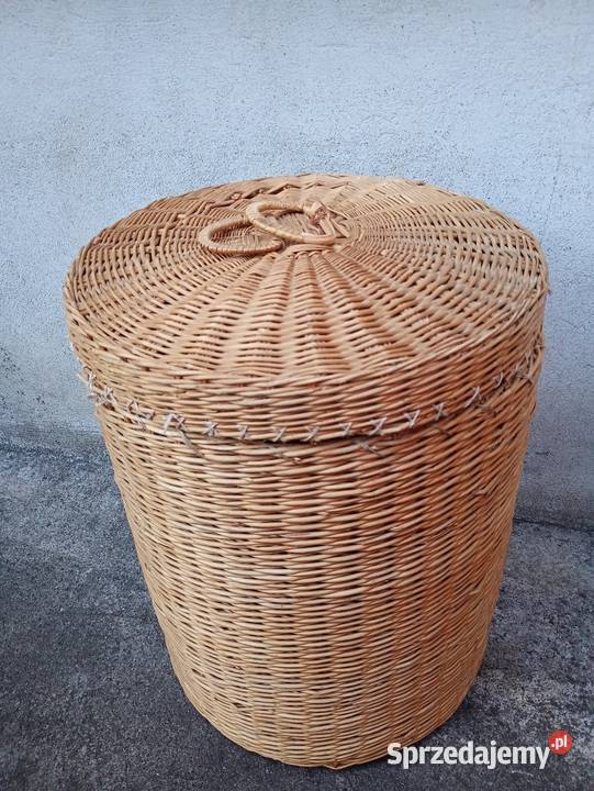 Kosz wiklinowy Duży z pokrywą na pranie zabawki Włocławek