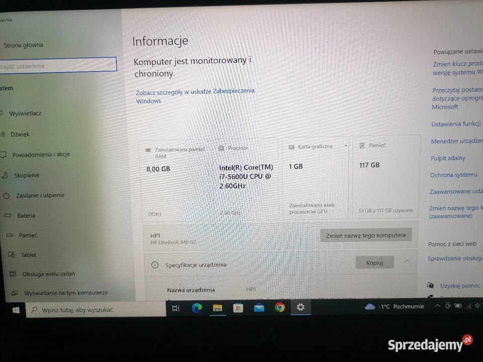 Sprzedam laptop hp Elitrebok 840 Gościejew