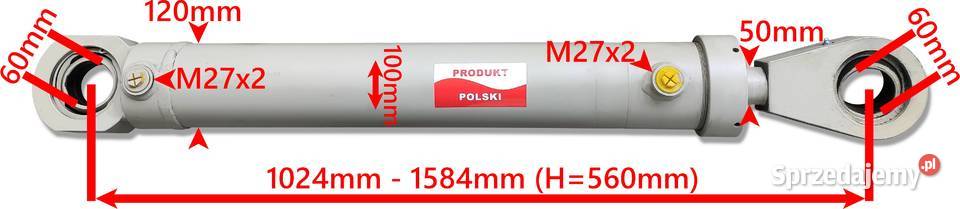 MOCNY Siłownik HYDR 100x50 SKOK 560 FADROMA kujawsko-pomorskie Solec Kujawski sprzedam