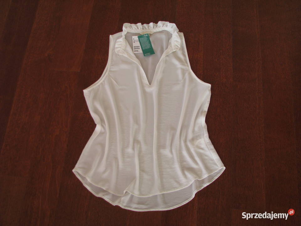 Letnia biała bluzka koszula luźny krój bez Brzegi