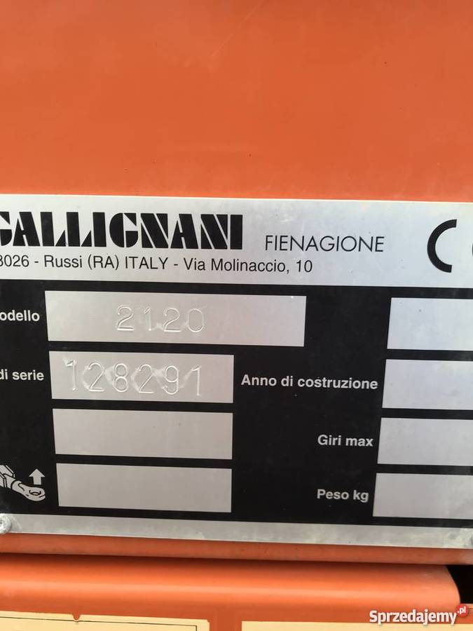 Prasa rolująca Gallignani 2120 Rolujące (belujące)