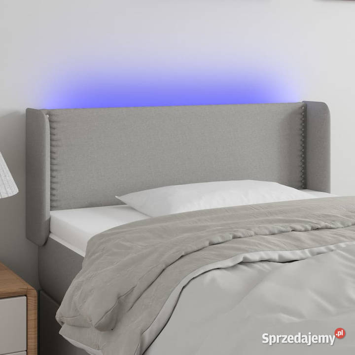 Zagłówek do łóżka z LED jasnoszary 103x16x7888 mazowieckie Warszawa