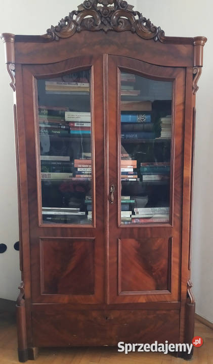 Witryna biblioteka serwantka Ludwik Filip antyk