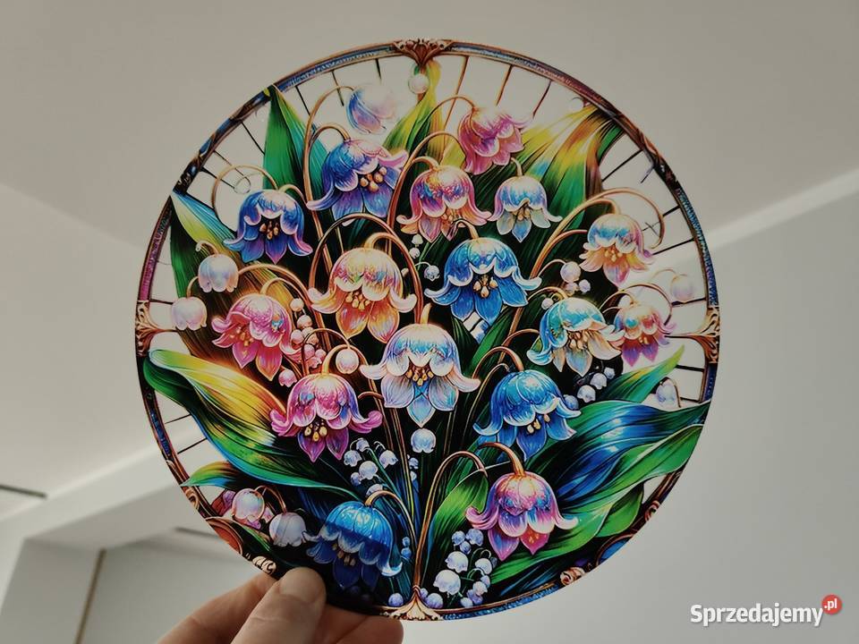 Nowy witraż witrażyk dekoracja okienna kwiaty Witraże mazowieckie Płock