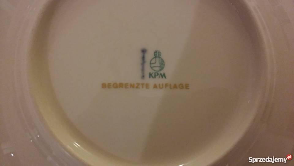 zimowy talerz KPM kolekcjonera piękny kobalt Gdańsk