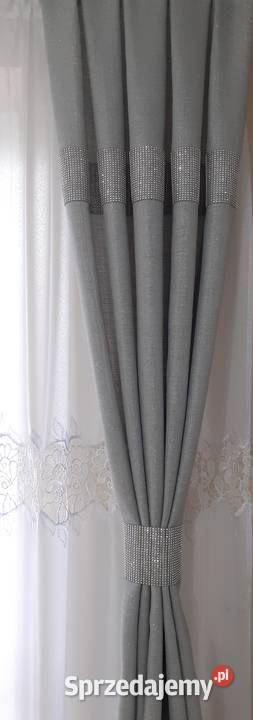 Zasłony len szron odcienie szarości