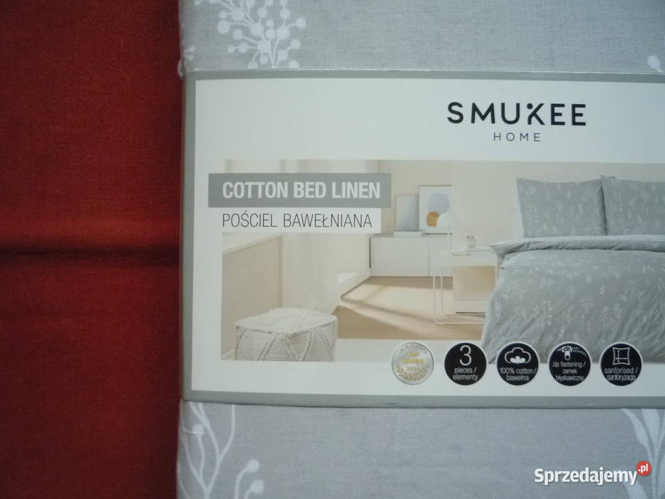 Smukee Nowa Szara pościel bawełniana 160x200 zachodniopomorskie Szczecin sprzedam
