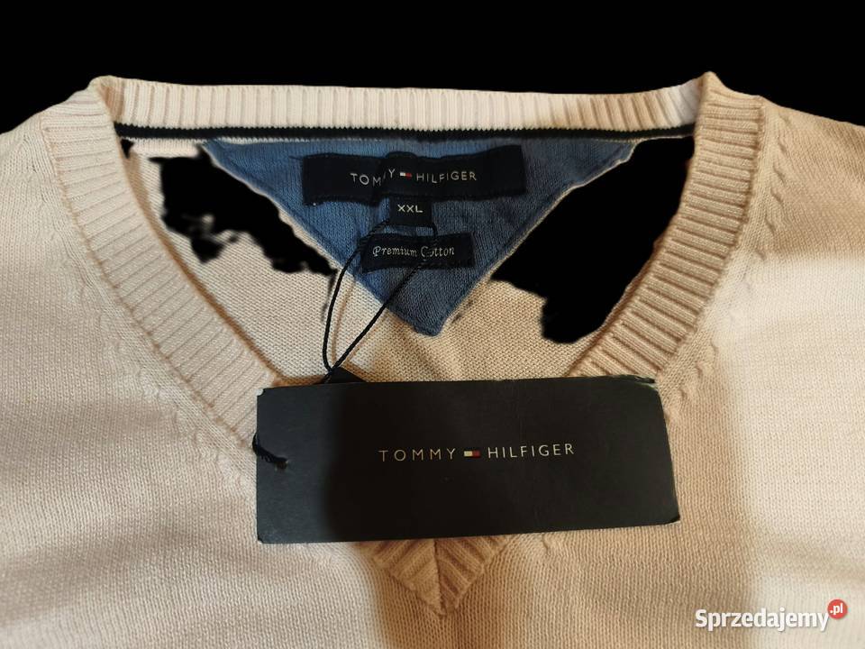 TOMMY HILFIGER Męski Sweter Premium Bawełna XXL podlaskie Gródek