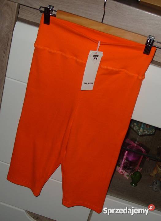 legginsy prążkowane Neonowy pomarańcz r M NOWE Rawicz